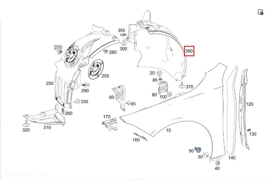 MERCEDES W177 W247 nadkole lewe OE - 2