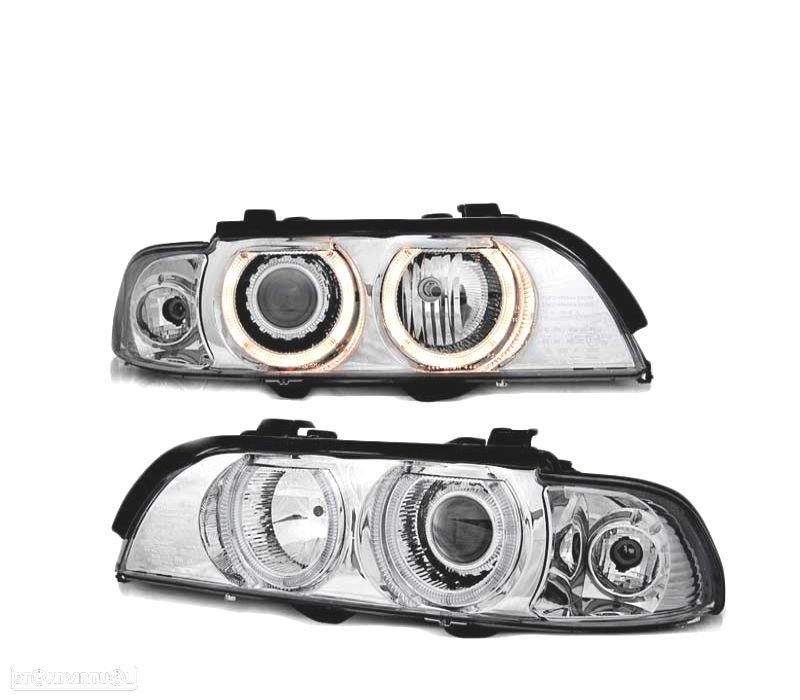 FARÓIS BMW E39 95-03 ANGEL EYES H7 H7 CROMADOS - 2