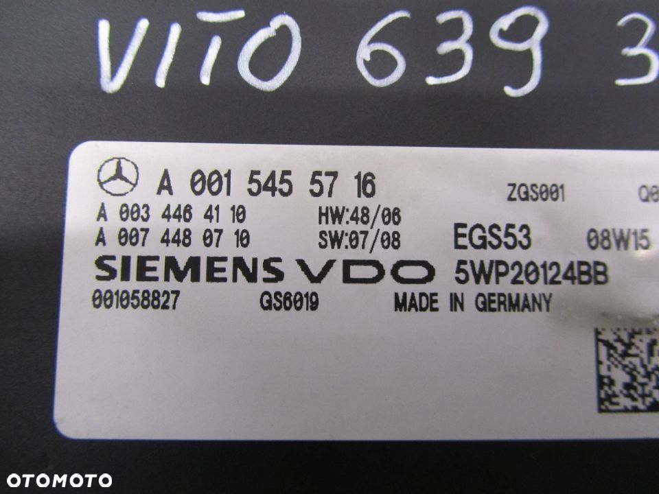 vito 639 3.0CDI V-klasa sterownik skrzyni biegów 0015455716 - 2