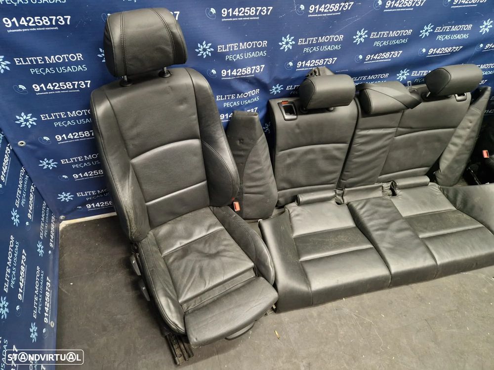 Jogo de bancos usados BMW SERIE 1 PACK M 5 PORTAS BMW E87 E81 PELE PRETO QUARTELAS - 4