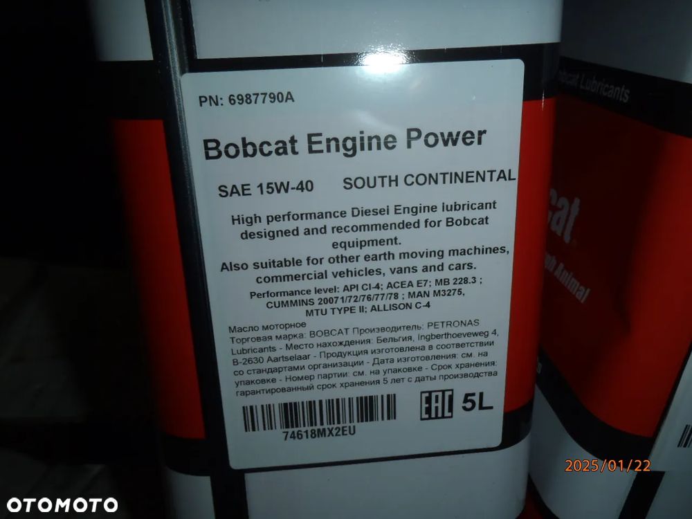 olej silnikowy oryginał bobcat cat kubota jcb traktor koparka 15w40 10w30 - 13