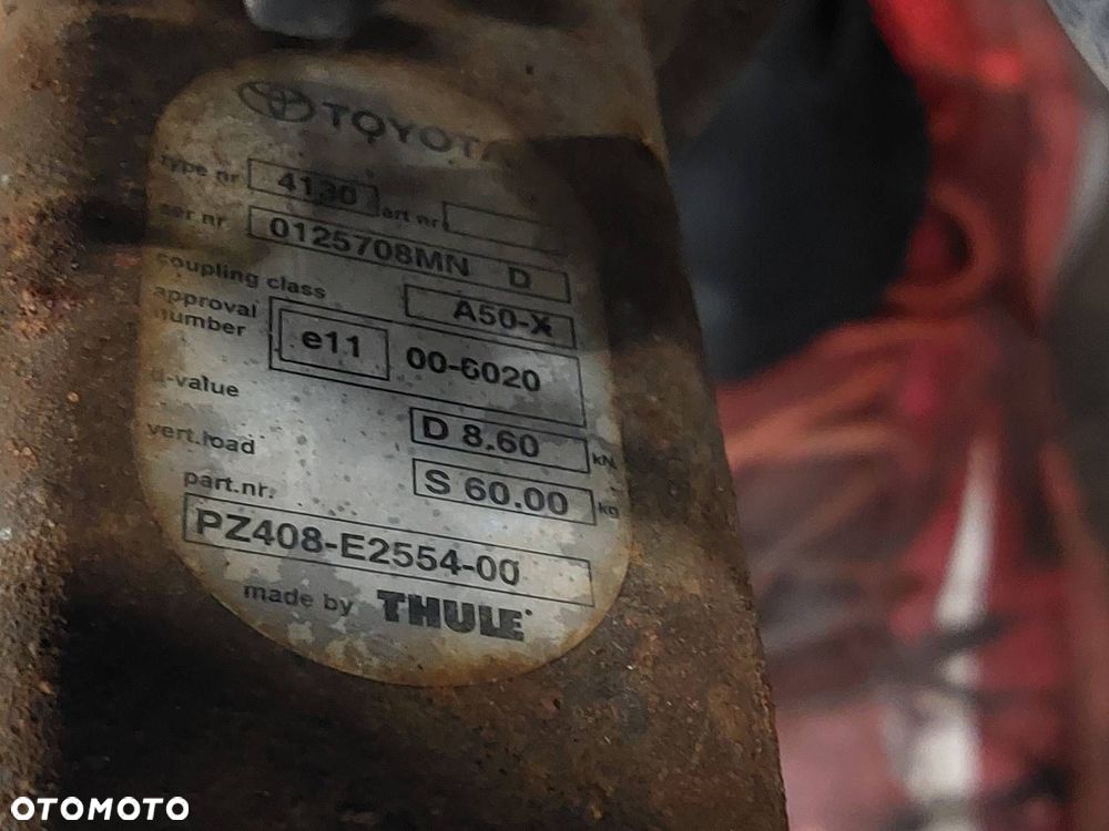 HAK HOLOWNICZY + TABLICZKA + WIĄZKA TOYOTA AURIS I HB 5D ID: 237015 - 4