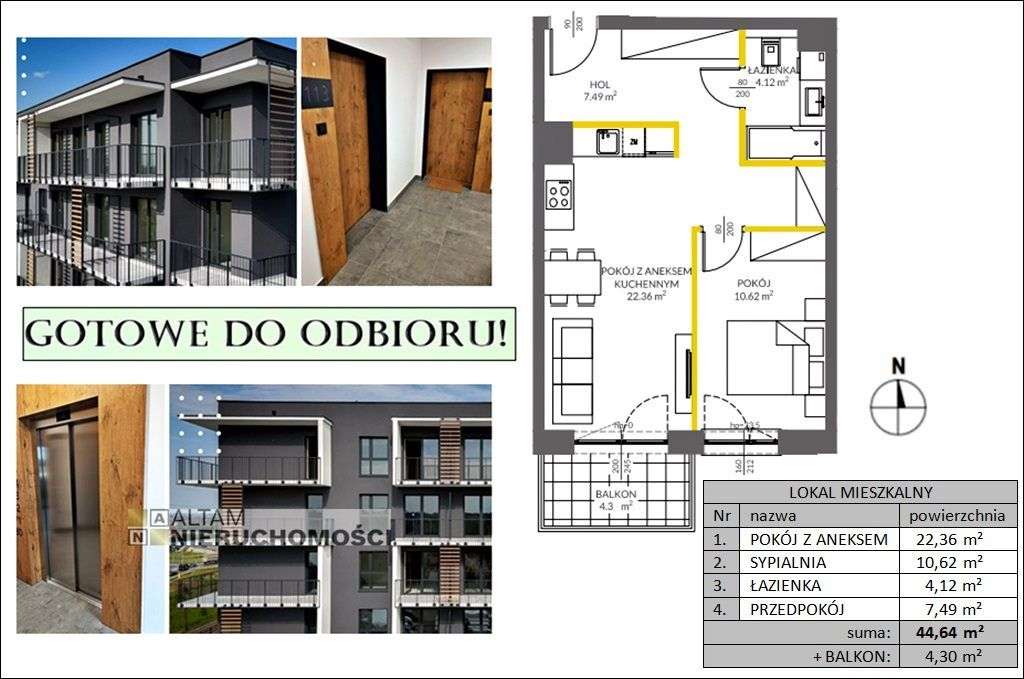 Gotowe! 2pok. 44,64m² 7p. Balkon! Komórka W Cenie!