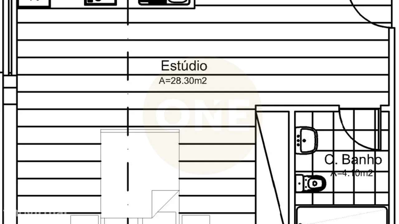 Apartamento T0 no Centro de Vila Nova de Famalicão - Grande imagem: 2/7