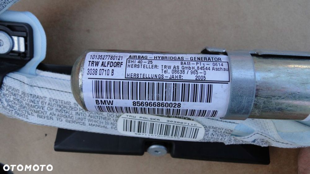 BMW 3 E91 KURTYNA PODUSZKA PRAWA AIRBAG 30380710B - 2