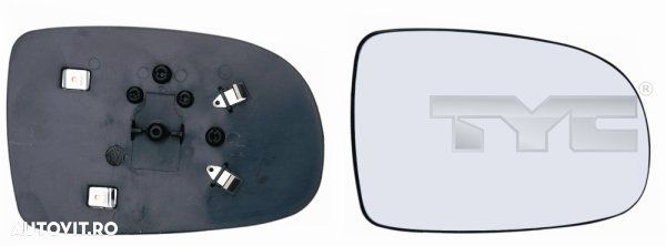 Geam oglinda Opel Corsa C 2000-2010 Tigra 2004-2009 dreapta convexa cu incalzire sticla - 1