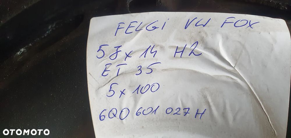 Felgi stalowe 5J R14 ET35 5X100 VW Fox 6Q0601027H - 11