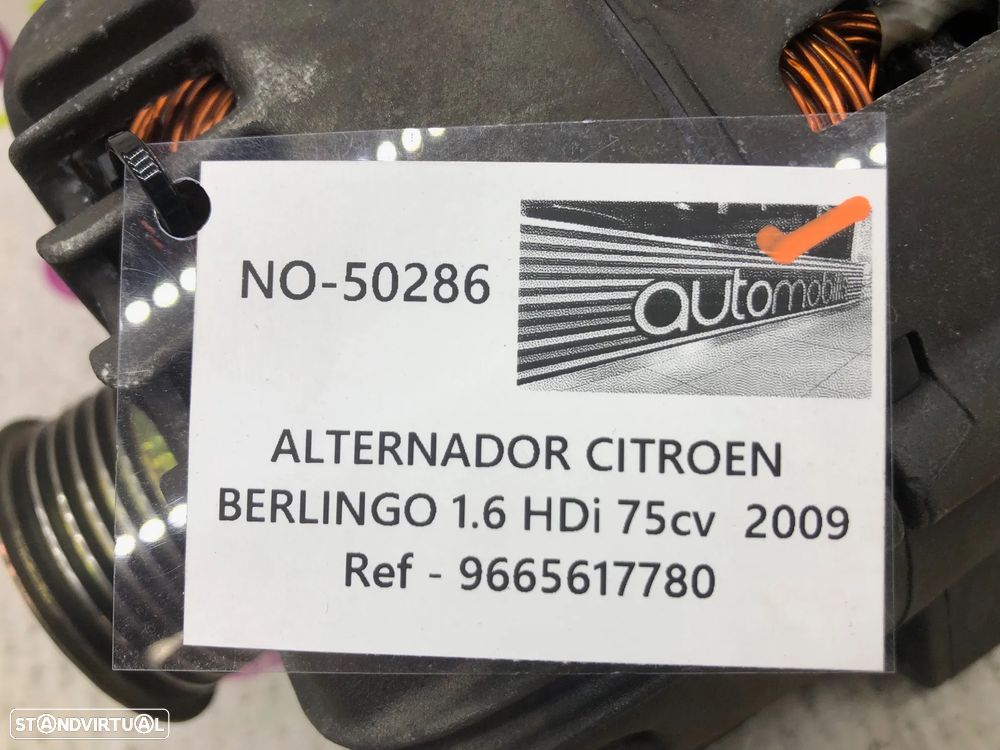 Alternador CITROËN BERLINGO 1.6 HDi 75 16v Ref. 9665617780 - NO. 50286 - 5