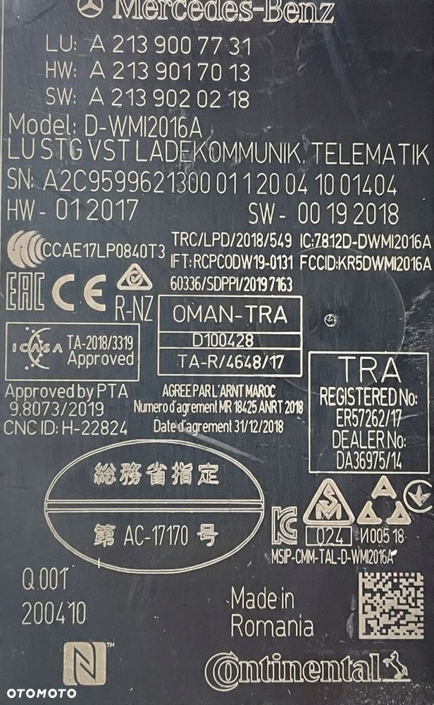 $MERCEDES 213 MODUŁ ŁADOWANIA TELEFONU A2139007731 - 11
