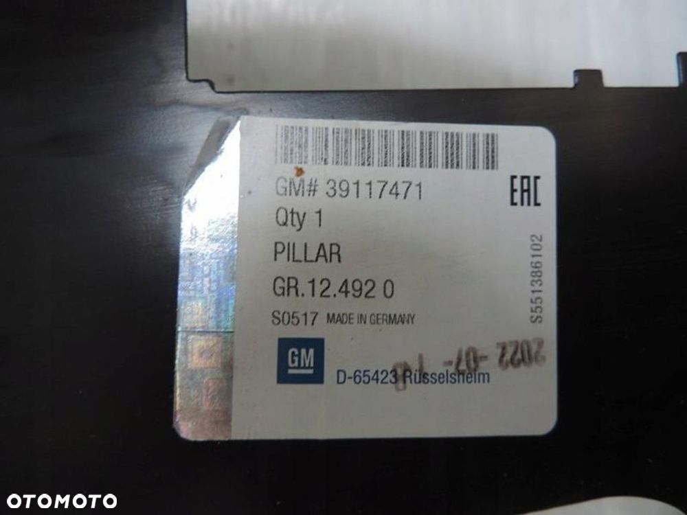 OPEL ASTRA K słupek lewy przód nowy oryginał 39117471 - 3