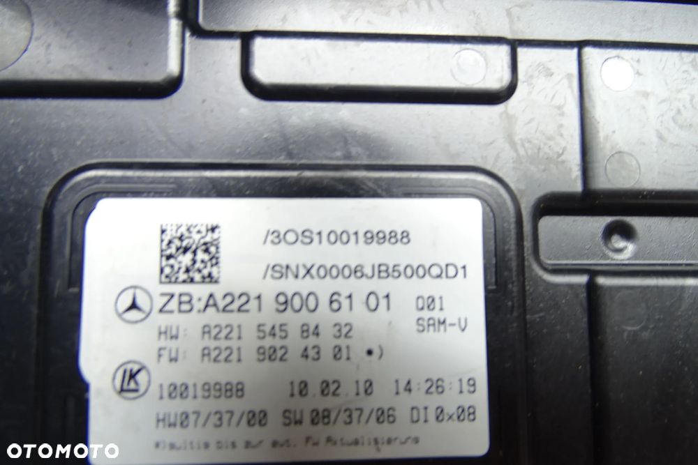 MERCEDES S KLASA W221 CL W216 MODUŁ STEROWNIK SAM A2219006101 - 5