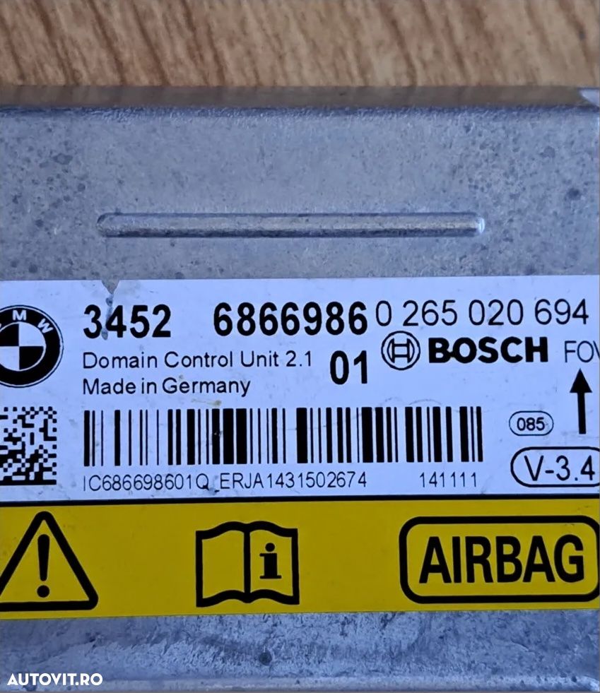 Calculator modul ECU airbag Original BMW F10+LCI F11 F18 F06 F12 F13 F01+LCI F02+LCI F03+LCI - 2