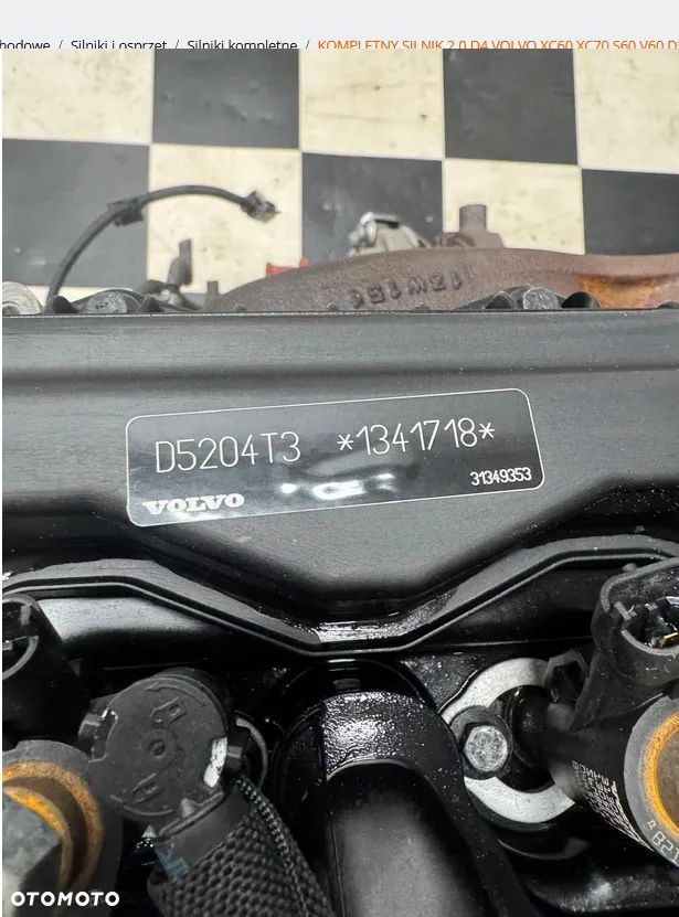 Kompletny Silnik 2.0 D4 Volvo Xc60 Xc70 S60 V60 D5204t3 1341718 31349353 - 7