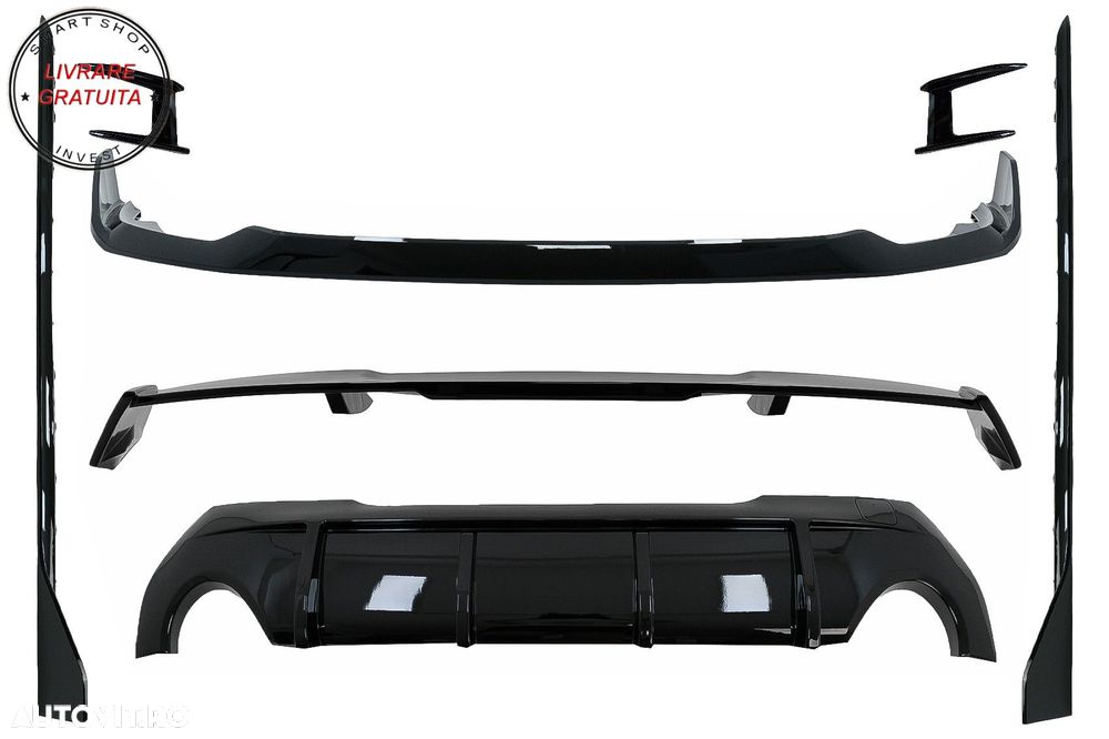 Pachet Exterior Complet Aero BMW Seria 1 F40 (2019+) M Sport Design Negru Lucios- livrare gratuita - 1