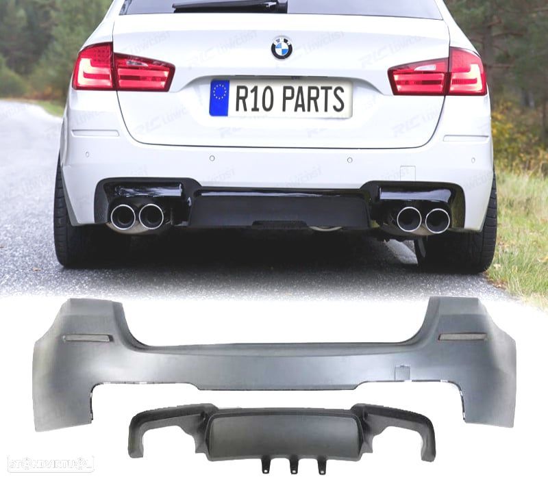 PARA-CHOQUES TRASEIRO BMW F11 10-17 LOOK M5 DUPLA SAIDA - 1
