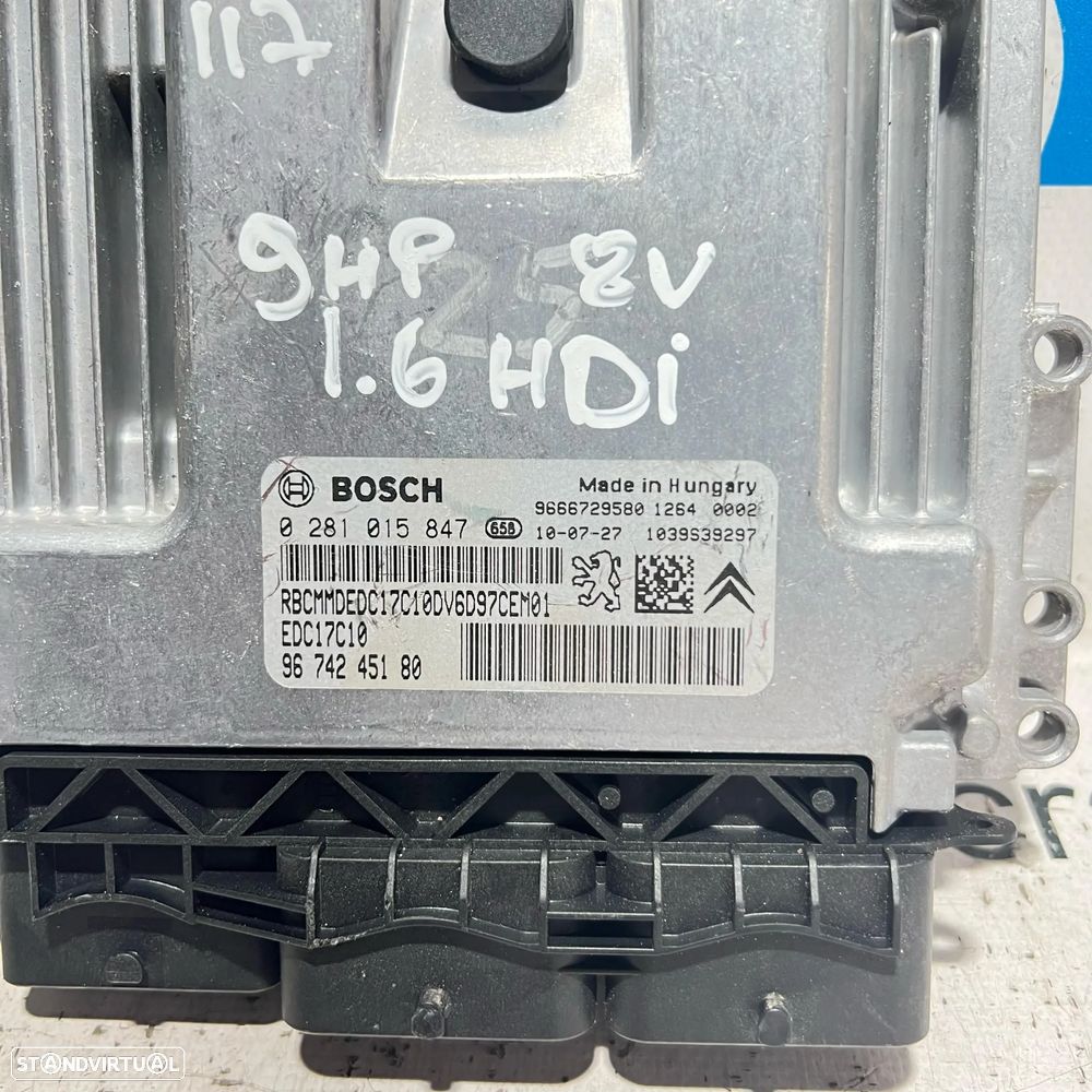 .Centralina Motor Bosch PSA Peugeot Citroen DS 9hp 8v 92cv 0 281 015 847 / 96 742 451 80 - 3