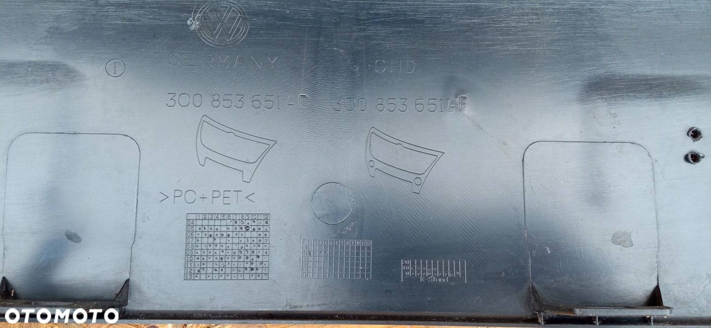 VOLKSWAGEN PASSAT B6 05- ATRAPA KRATKA GRILL ZDERZAKA PRZÓD 3C0853651AD - 10