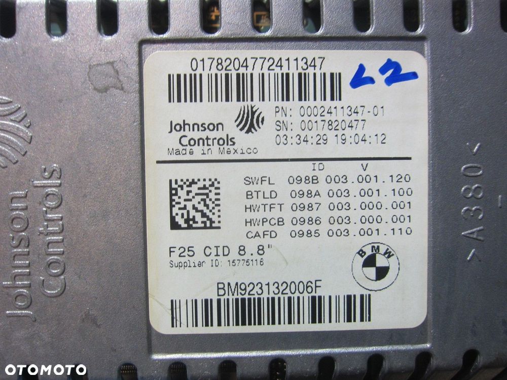 BMW X3 F25 N55 EKRAN WYŚWIETLACZ NAWIGACJI 8,8" 9231320 65509231320 - 7