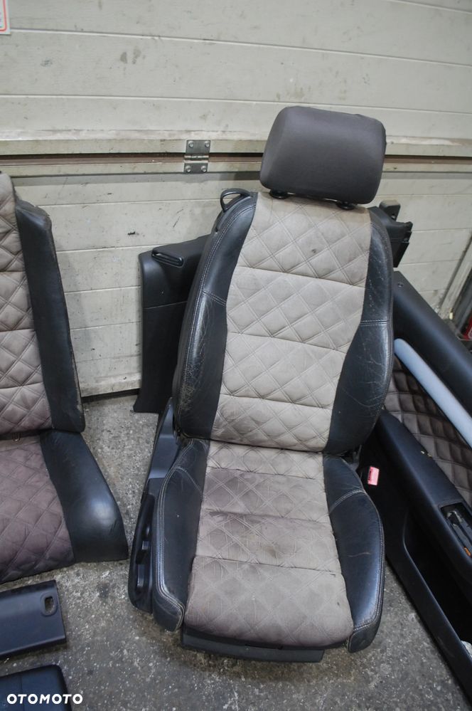 FOTELE + KANAPA + BOCZKI + SŁUPKI CZARNE ELEKTRYCZNE ALKANTARA AUDI A4 B6 B7 CABRIO - 5