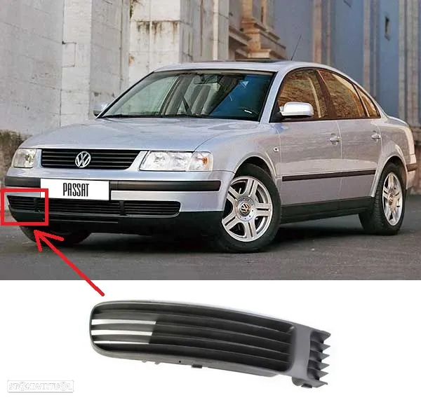 Grelha Direita Para-choques - Volkswagen Passat 3B B5 - 2