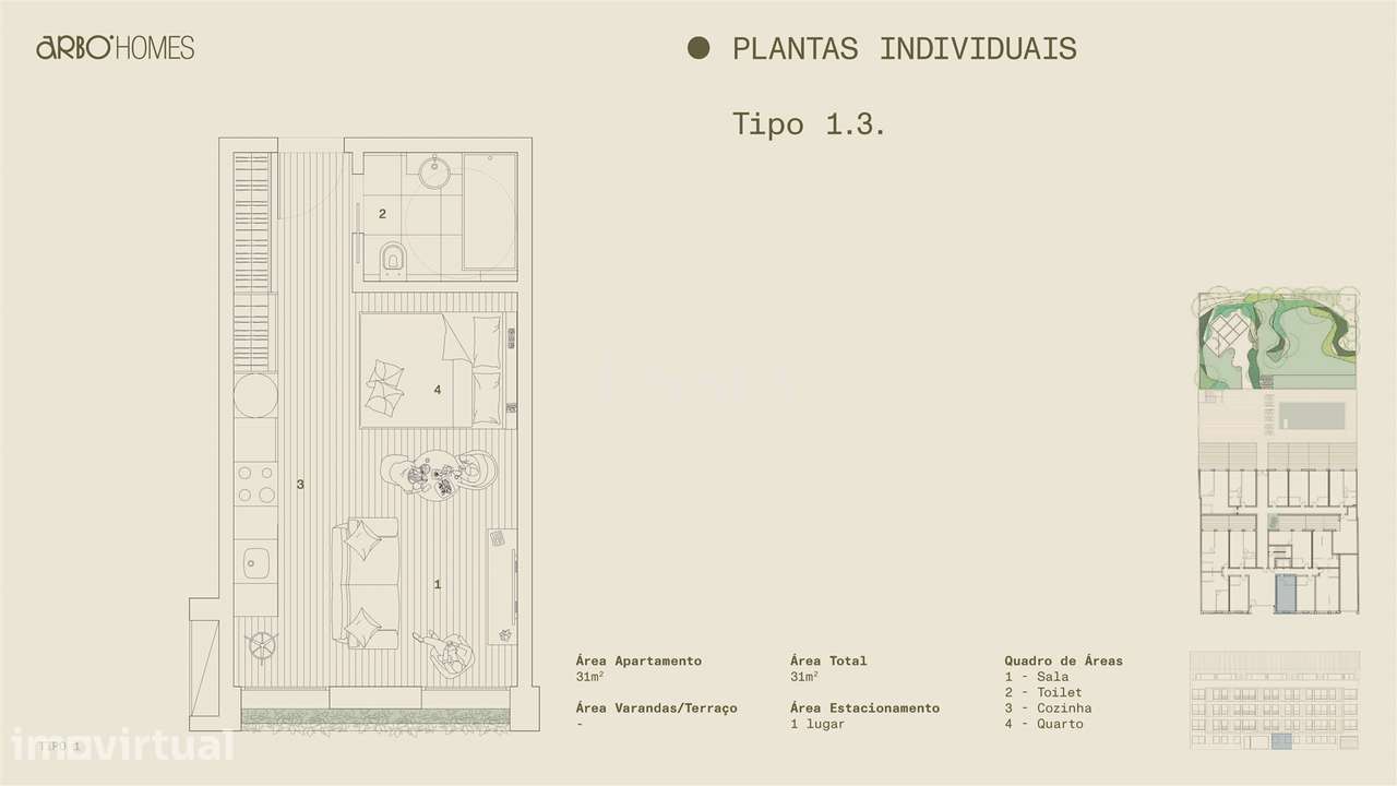 Apartamento T0 Novo com Estacionamento e Piscina | Cedofeita - Grande imagem: 5/8