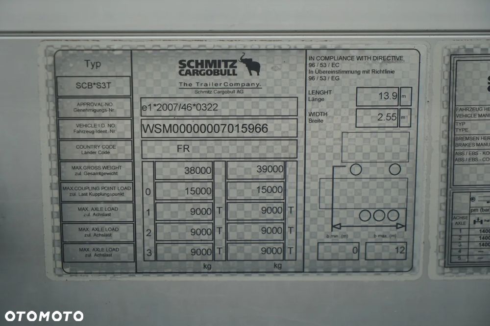 Schmitz Cargobull FIRANKA / STANDARD /  PALECIARA / PLANDEKA ZBROJONA / - 31