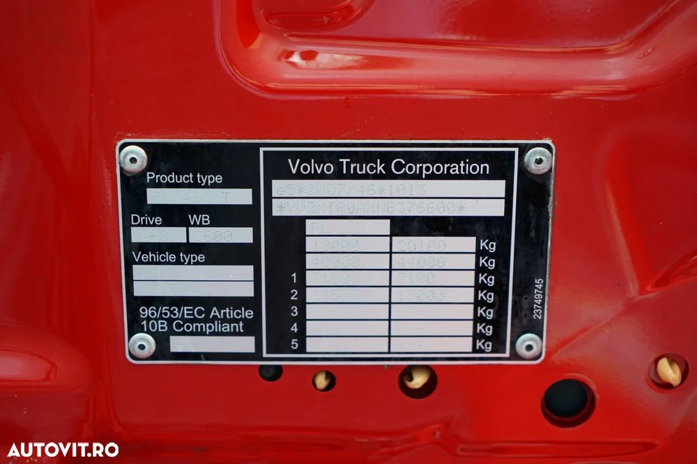 Volvo FM 430 / FULL ADR / GREUTATE: 6.500 KG / CABINĂ JOSĂ / 2022 / DUPĂ CONTRACT DE SERVICE GOLD / - 35