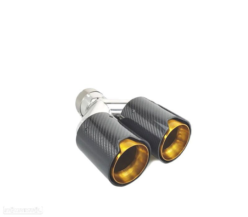 PONTEIRA DE ESCAPE ESQUERDA BMW LOOK M PERFORMANCE DORADO CARBONO - 3