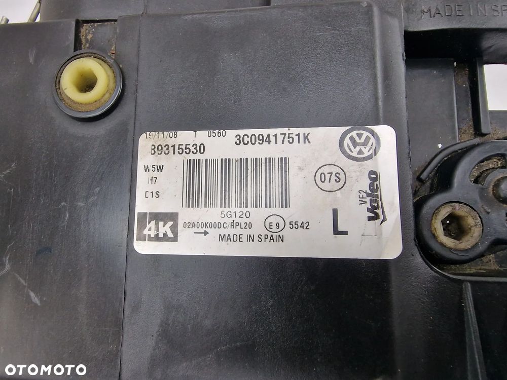 VW PASSAT B6 LIFT 08- LEWY BI-XENON BIXENON LEWA LAMPA PRZEDNIA PRZÓD , NR 3C0941751K , NR AUKCJI LL367 - 10