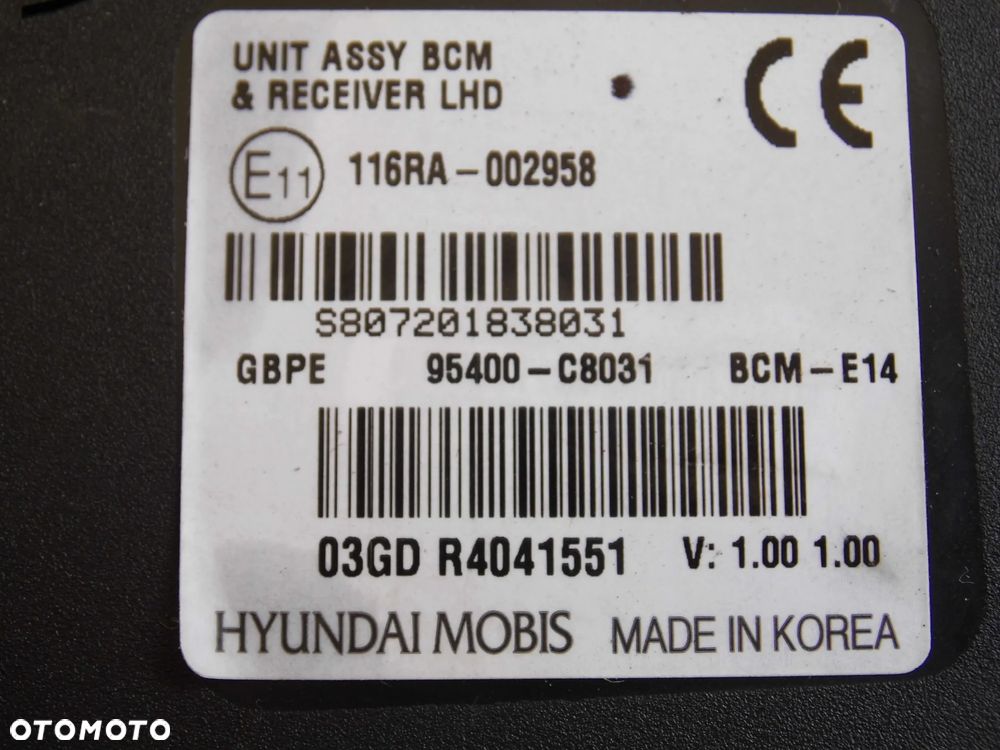ZESTAW STARTOWY DO ODPALANIA KOMPUTER STACYJKA HYUNDAI I20 II LIFT 1.2 16V 2018r. EUROPA - 9