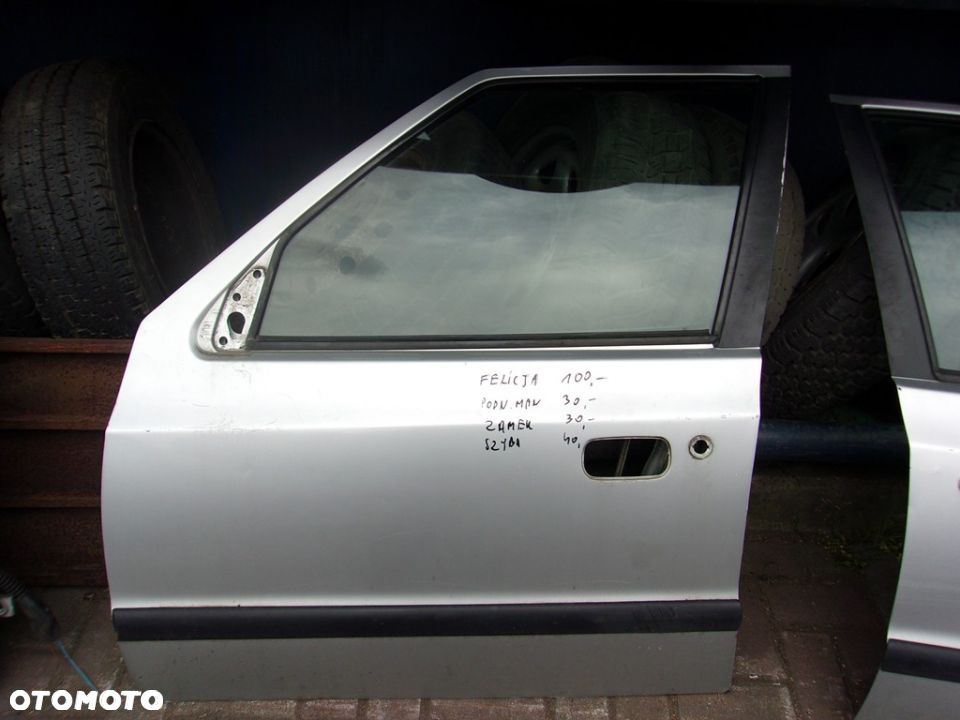 SKODA FELICJA DRZWI LEWE PRZÓD SZYBA ZAMEK PODNOSNIK KLAMKA LISTWA - 1