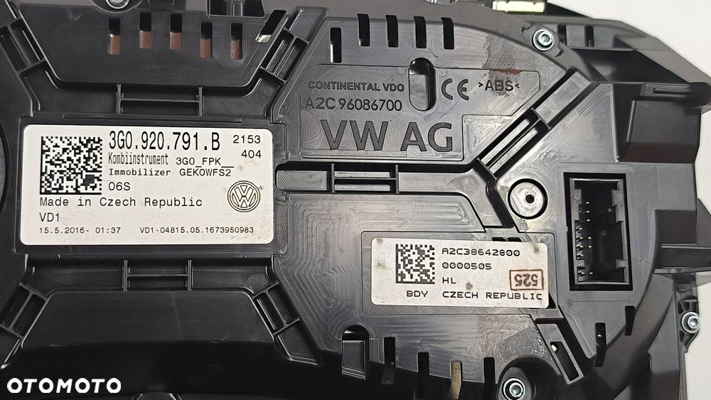 LICZNIK ZEGAR VOLKSWAGEN PASSAT B8 VIRTUAL COCKPIT 3G0920791B - 2