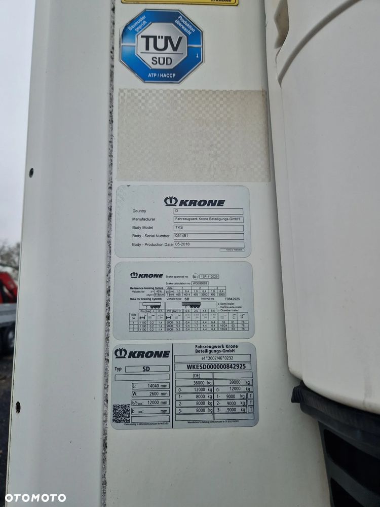 Krone SD CHŁODNIA/ DOPPELSTOCK/ CARRIER VECTOR 1950/ PODNOSZONA OŚ - 4