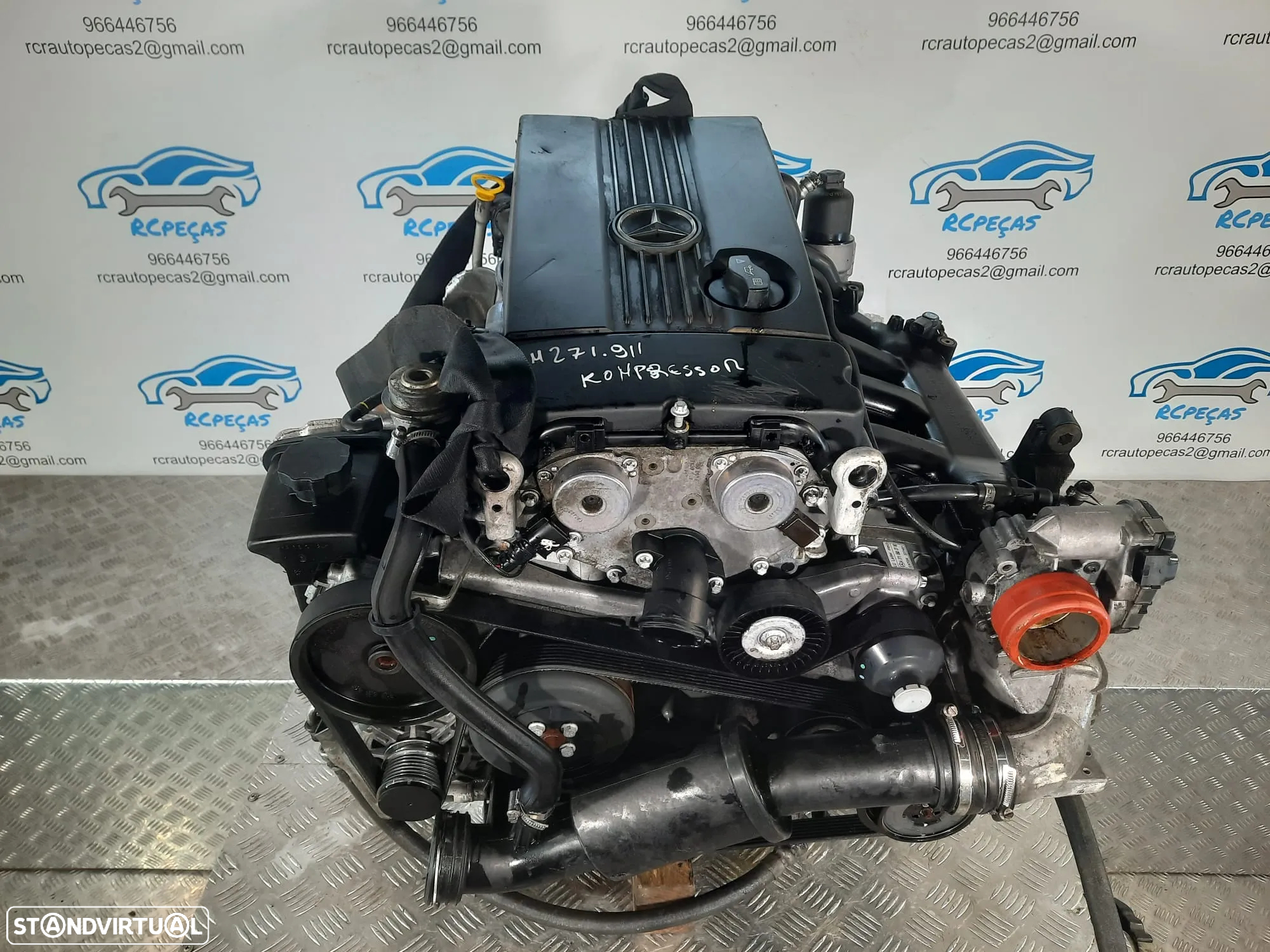 MOTOR COMPLETO 160 16V 130CV M271911 271911 KOMPRESSOR MERCEDES BENZ CLC CL203 W203 MOTOR ARRANQUE BIMASSA ALTERNADOR COMPRESSOR AR CONDICIONADO BOMBA DIRECAO DIREÇÃO TURBO INJETOR INJETORES - 4