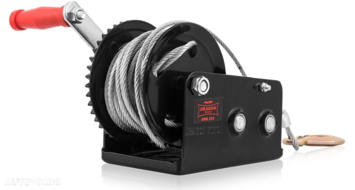 Troliu manual cablu otel sau chinga Dragon Winch de 2500 lbs (trage 1133kg) - 3