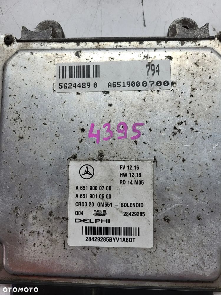 MERCEDES SPRINTER W906 ZESTAW STARTOWY STEROWNIK STACYJKA A6519000700 A9069004100 - 2