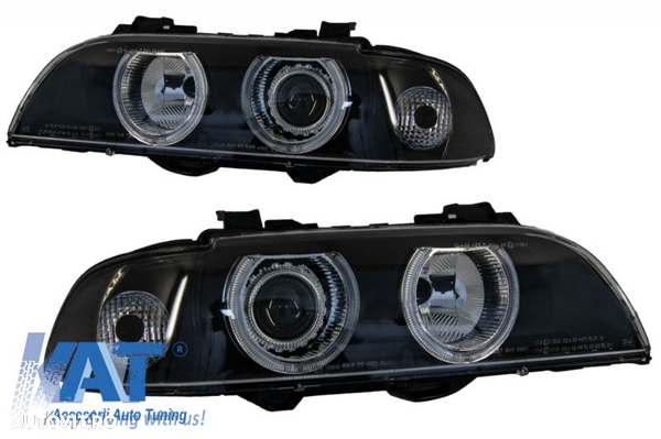 Faruri Angel Eyes BMW Seria 5 E39 Sedan Touring (1996-2003) Negre