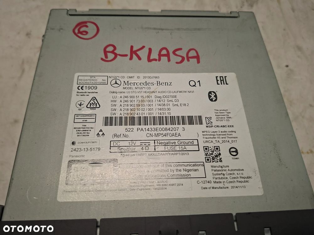 MERCEDES B-KL W246 15r RADIO WYŚWIETLACZ NAWIGACJA A2469005115 A2469007314 - 4