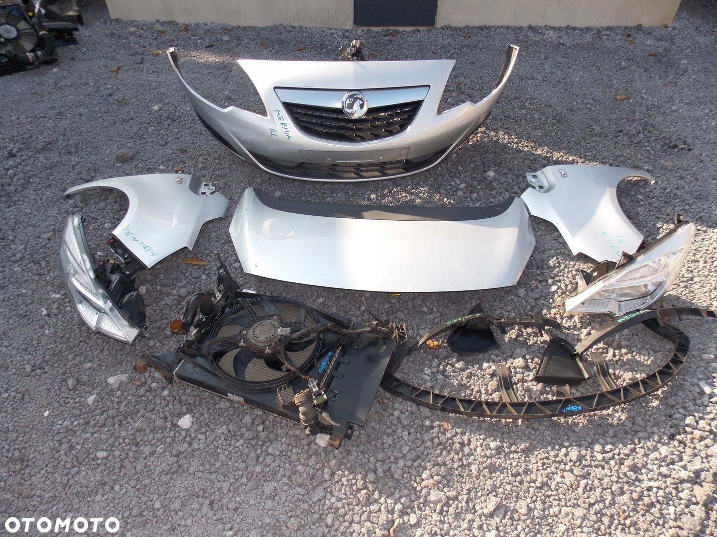 Zderzak maska błotnik lampa komplet przód opel meriva b - 4