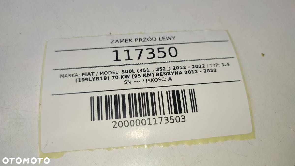 ZAMEK PRZÓD PRZEDNI LEWY DRZWI LINKA FIAT 500L 520181250 - 6