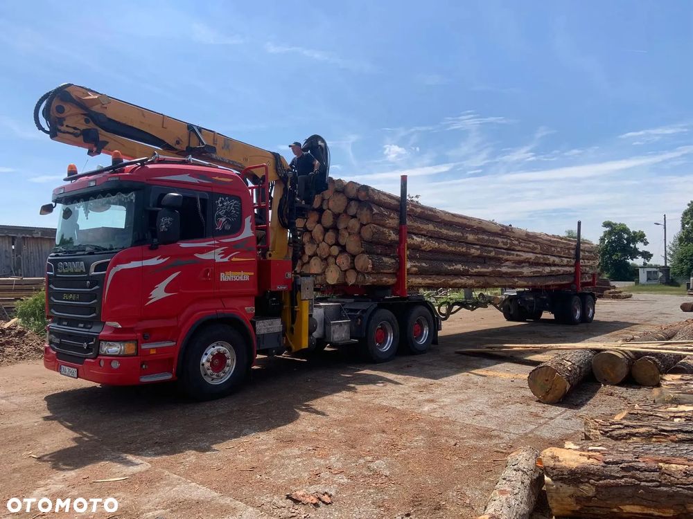 Scania R580 V8 2016r Scania R560 V8 2014r Scania R500 V8 2013r do drewna drzewa lasu dłużycy kłody dźwig epsilon loglift wózek doll huttner przyczepa do transportu drewna - 18