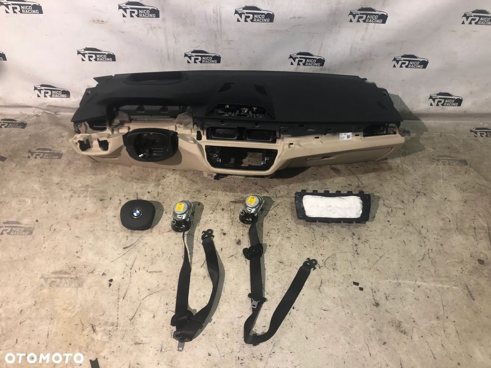KOMPLET SET DESKA HEAD UP BMW 6 GT G32 CANBERABEIGE AIR BAG PASY PRZÓD - 1