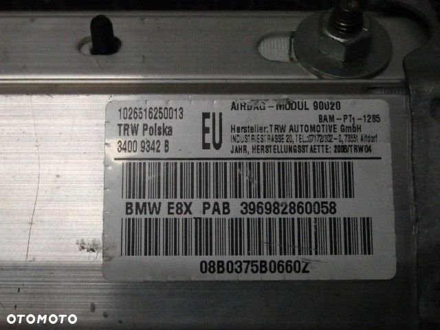BMW E87 LCI LIFT PODUSZKA POWIETRZNA AIRBAG PASAŻERA KONSOLI 3969828660058  RAF-AUTO CZĘŚCI BMW - 2