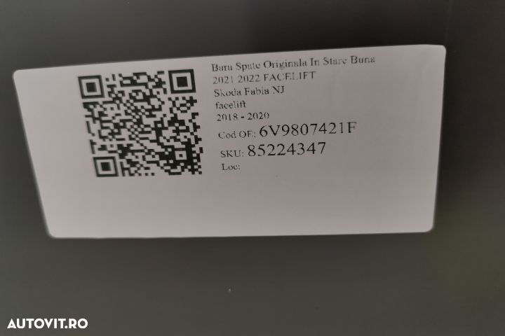 Bara Spate Originala In Stare Buna 2021 2022 FACELIFT Skoda  Fabia  NJ - 7
