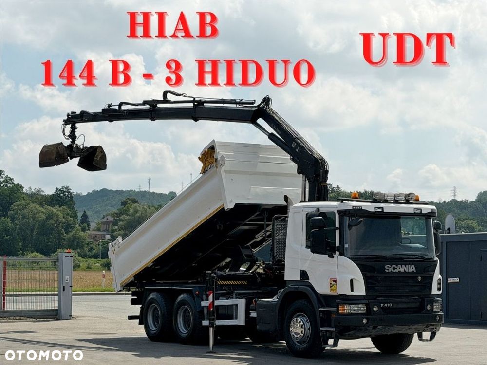 Scania P 410 * WYWROTKA 5,05 m + BORDMATIC + HIAB 144 B-3 HIDUO + PILOT*6x4 - 1