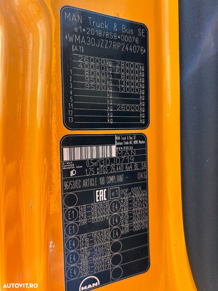 MAN MAN TGS 26.440, 6X4, 39.000 km, kit basculare,  Factura externa - 29