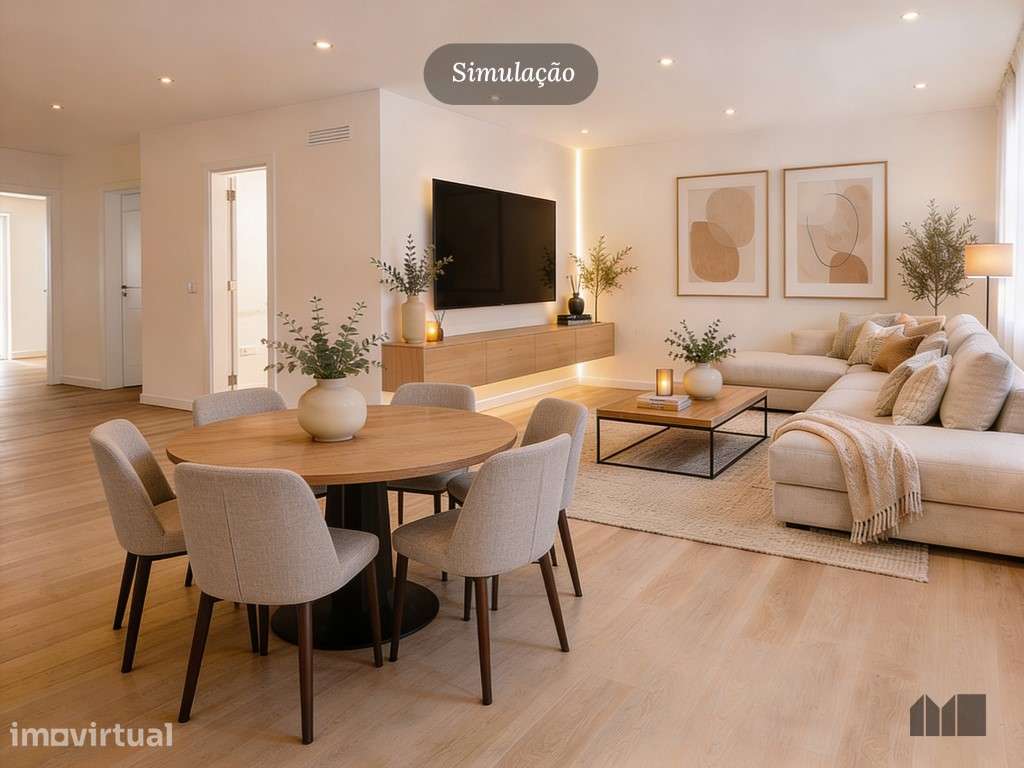 A 550 metros da praia, T2+1 totalmente renovado e pronto a habitar! - Grande imagem: 2/22