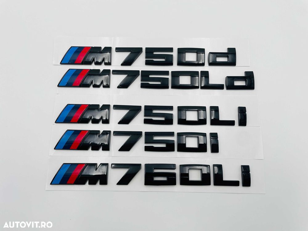 Emblema compatibila BMW M760Li negru - 4