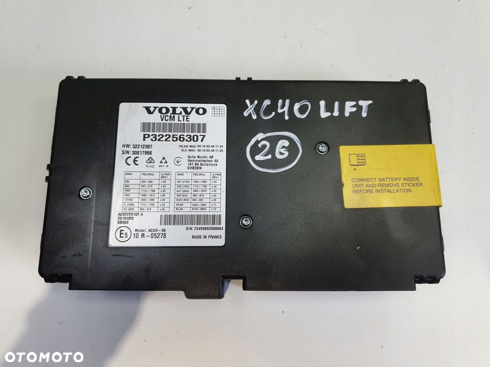 Volvo XC60 II V60 II V90 S90 MODUŁ STEROWNIK VCM LTE P32256307 32212597 - 1
