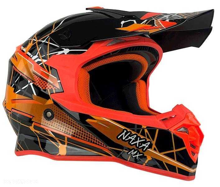 KASK MOTOCYKLOWY hulajnoga  czarno żółty fluo ,czarno pomarańczowy - 3